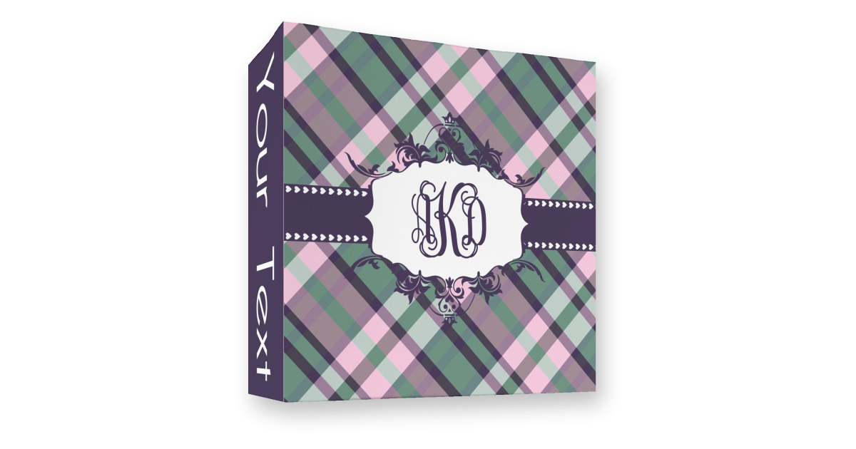 Custom Plaid with Pop 3 Ring Binder - Full Wrap - 3" (Personalized ...