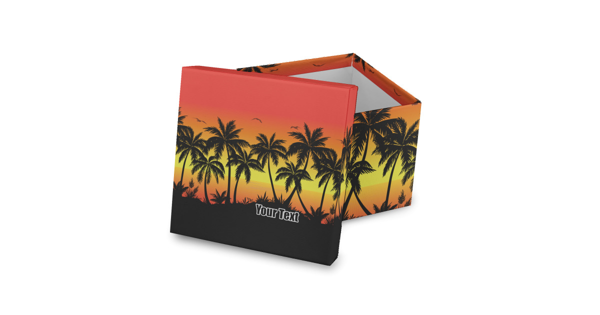 Custom Tropical Sunset Gift Box with Lid - Canvas Wrapped (Personalized ...