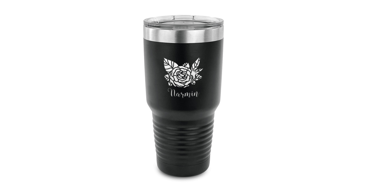 Custom Watercolor Peonies 30 oz Stainless Steel Tumbler (Personalized ...