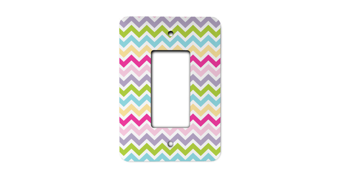 Custom Colorful Chevron Rocker Style Light Switch Cover - Single Switch ...