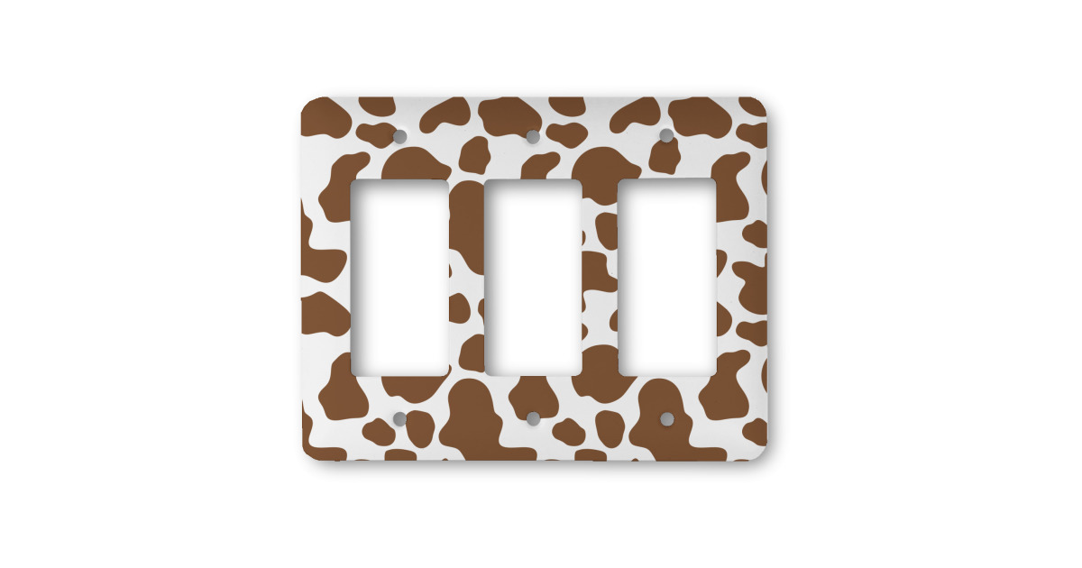 Custom Cow Print Rocker Style Light Switch Cover - Three Switch ...