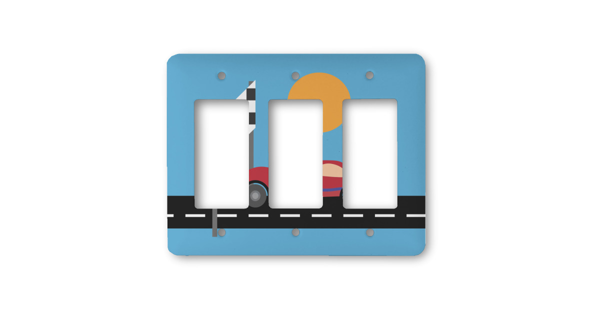 Custom Race Car Rocker Style Light Switch Cover - Three Switch ...