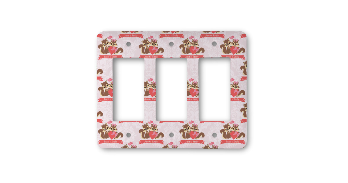 Custom Chipmunk Couple Rocker Style Light Switch Cover - Three Switch ...