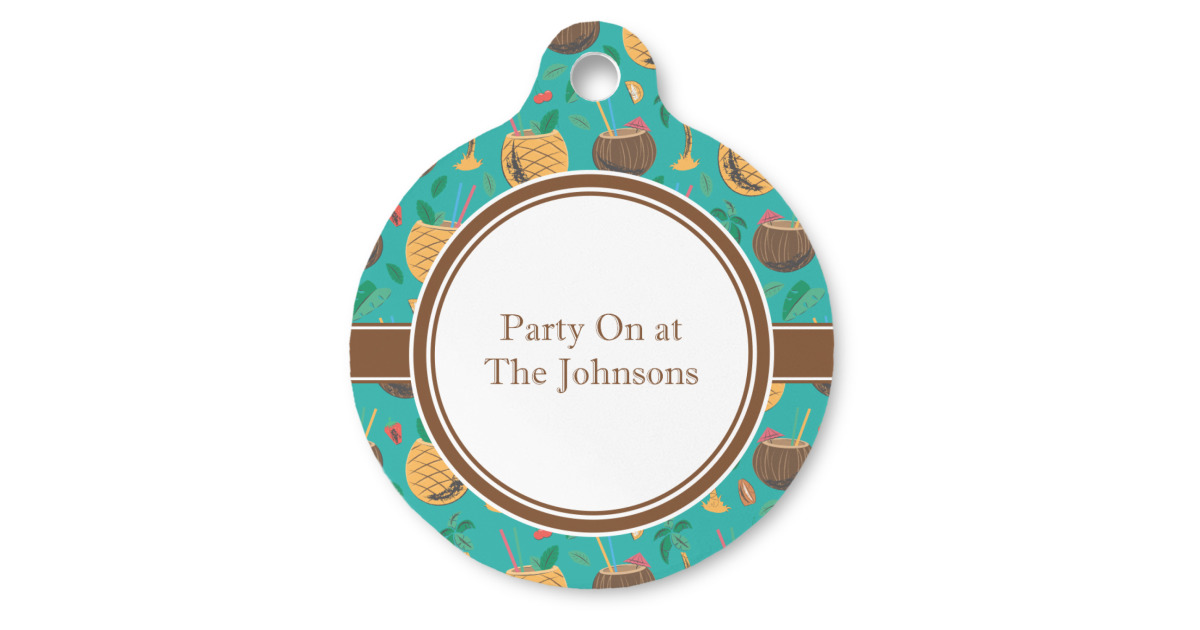 Custom Coconut Drinks Round Pet ID Tag (Personalized) | YouCustomizeIt