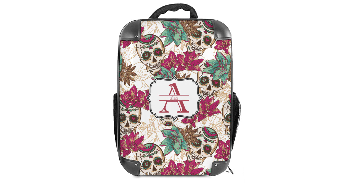 Custom Sugar Skulls & Flowers Hard Shell Backpack (Personalized ...
