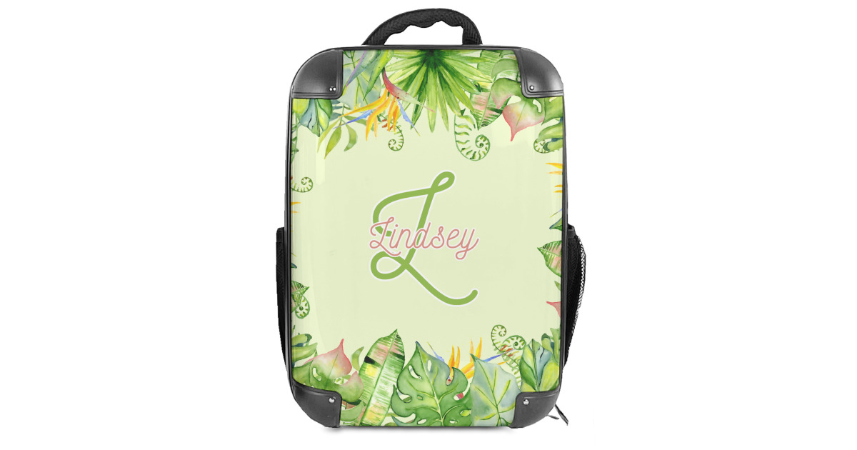 Custom Tropical Leaves Border Hard Shell Backpack (Personalized ...