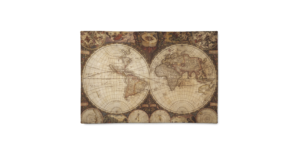 Custom Vintage World Map Patio Rug | YouCustomizeIt