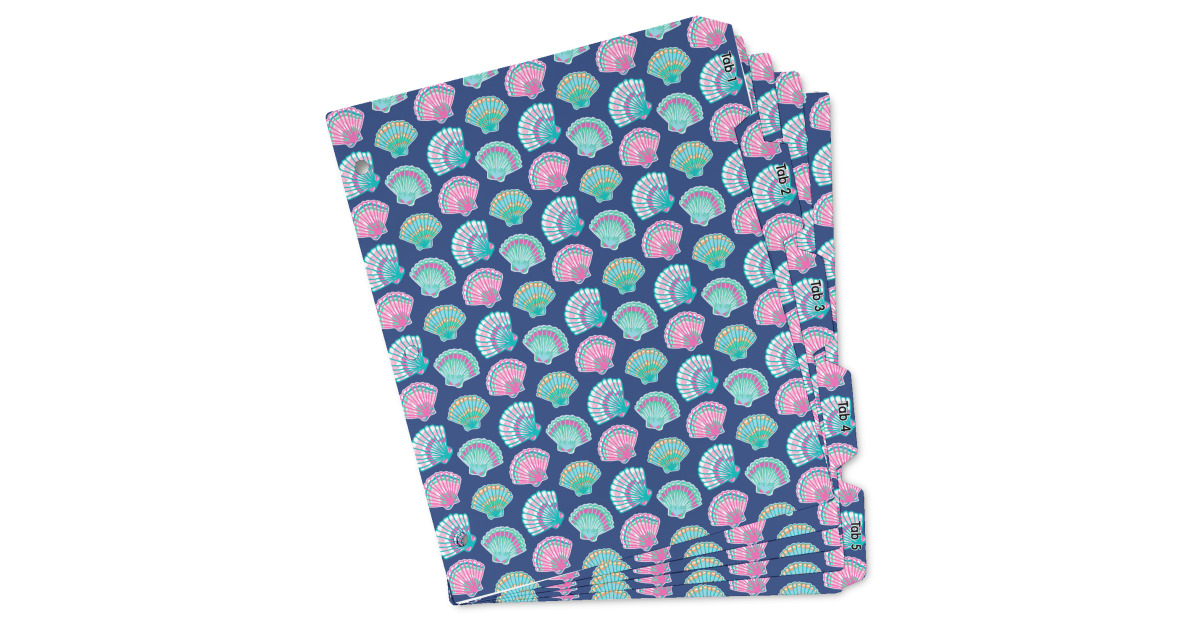 Custom Preppy Sea Shells Binder Tab Divider Set (Personalized ...