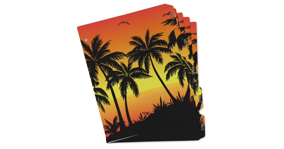Custom Tropical Sunset Binder Tab Divider - Set of 5 (Personalized ...