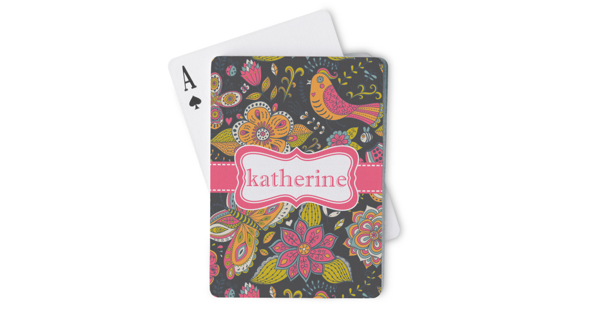 Custom Birds & Butterflies Playing Cards (Personalized) | YouCustomizeIt