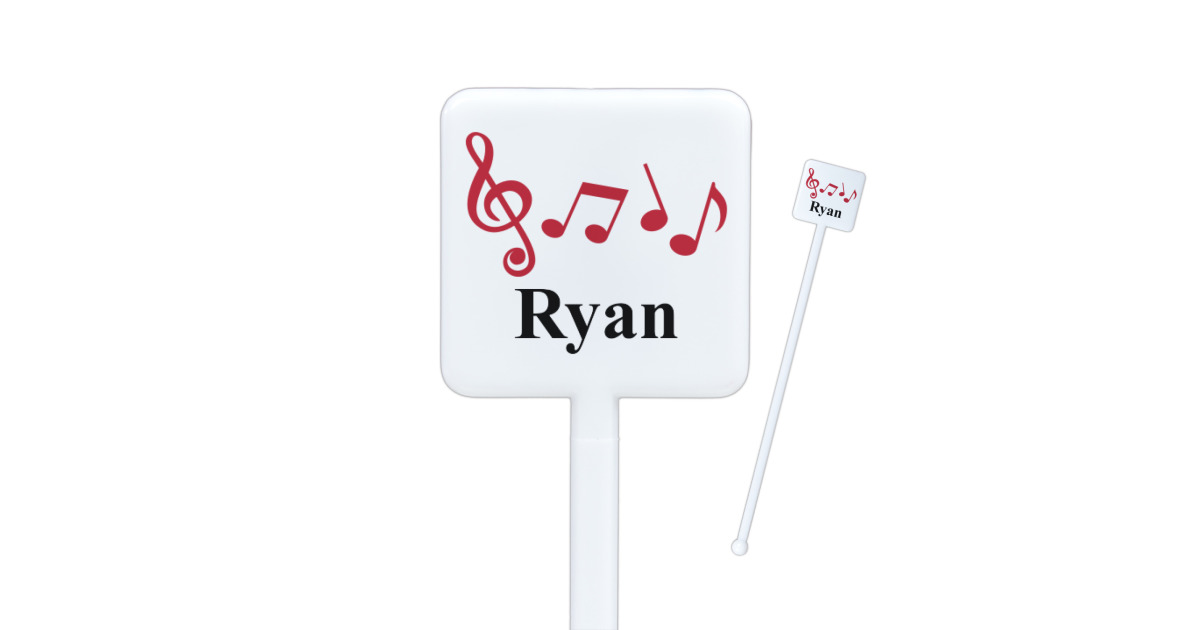 Custom Musical Notes Square Plastic Stir Sticks (Personalized ...