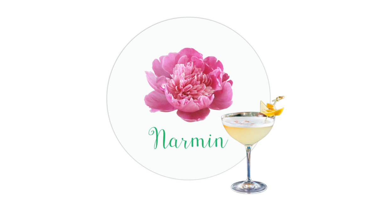Custom Watercolor Peonies Printed Drink Topper (Personalized ...