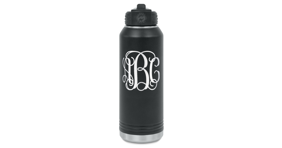 Custom Interlocking Monogram Water Bottles - Laser Engraved ...