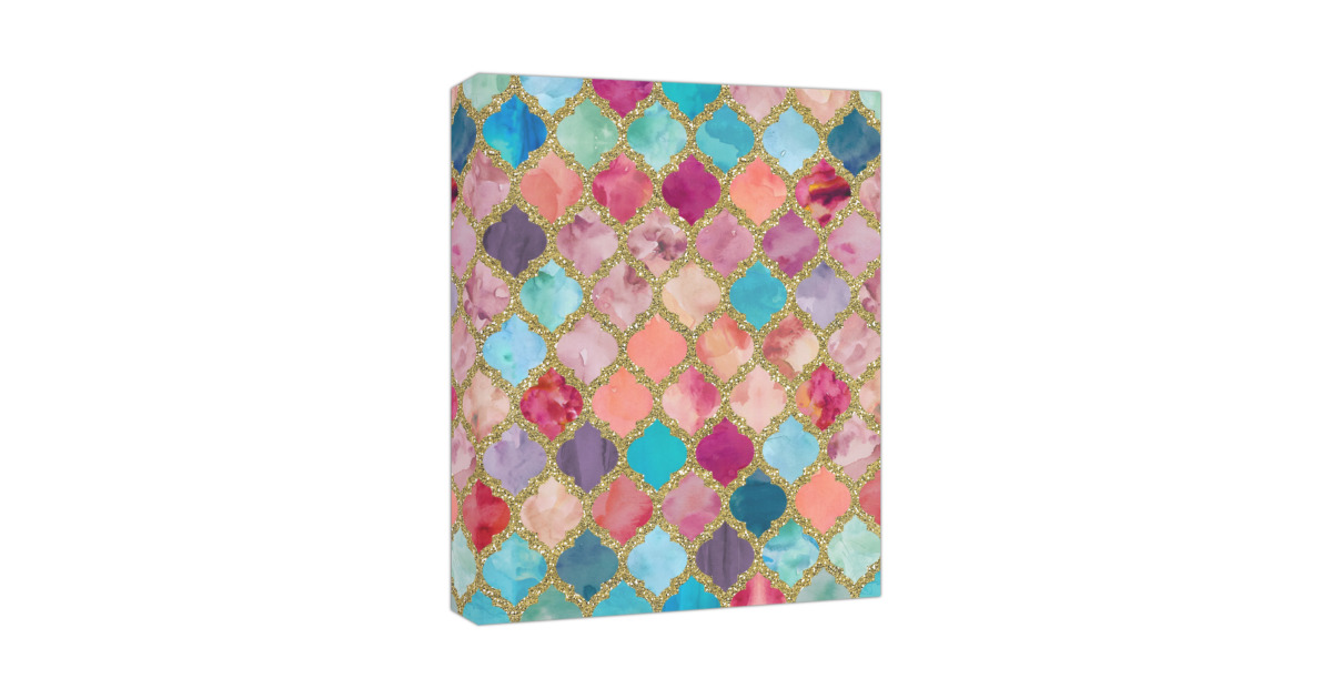 Custom Glitter Moroccan Watercolor Canvas Print | YouCustomizeIt