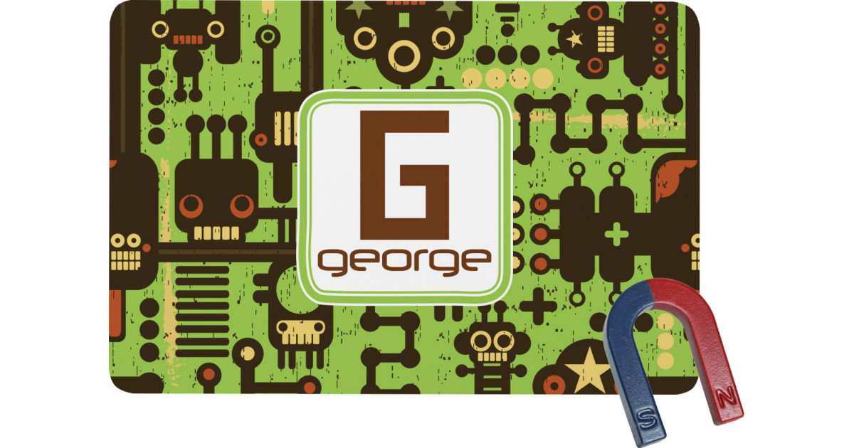 Custom Industrial Robot 1 Rectangular Fridge Magnet Personalized