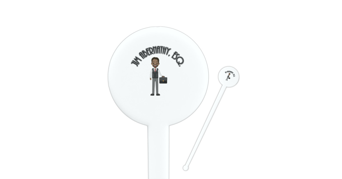 Custom Lawyer / Attorney Avatar Round Plastic Stir Sticks (Personalized ...