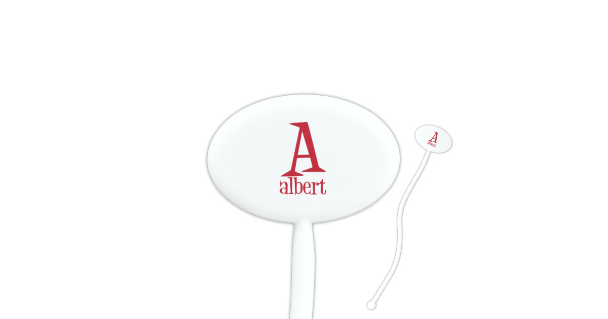 Custom Name & Initial Oval Plastic Stir Sticks (Personalized ...