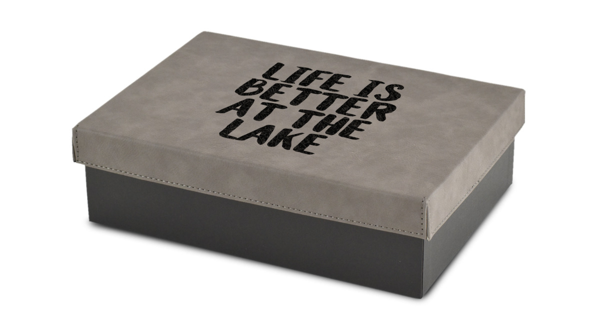 Custom Lake House Gift Boxes w/ Engraved Leather Lid (Personalized ...