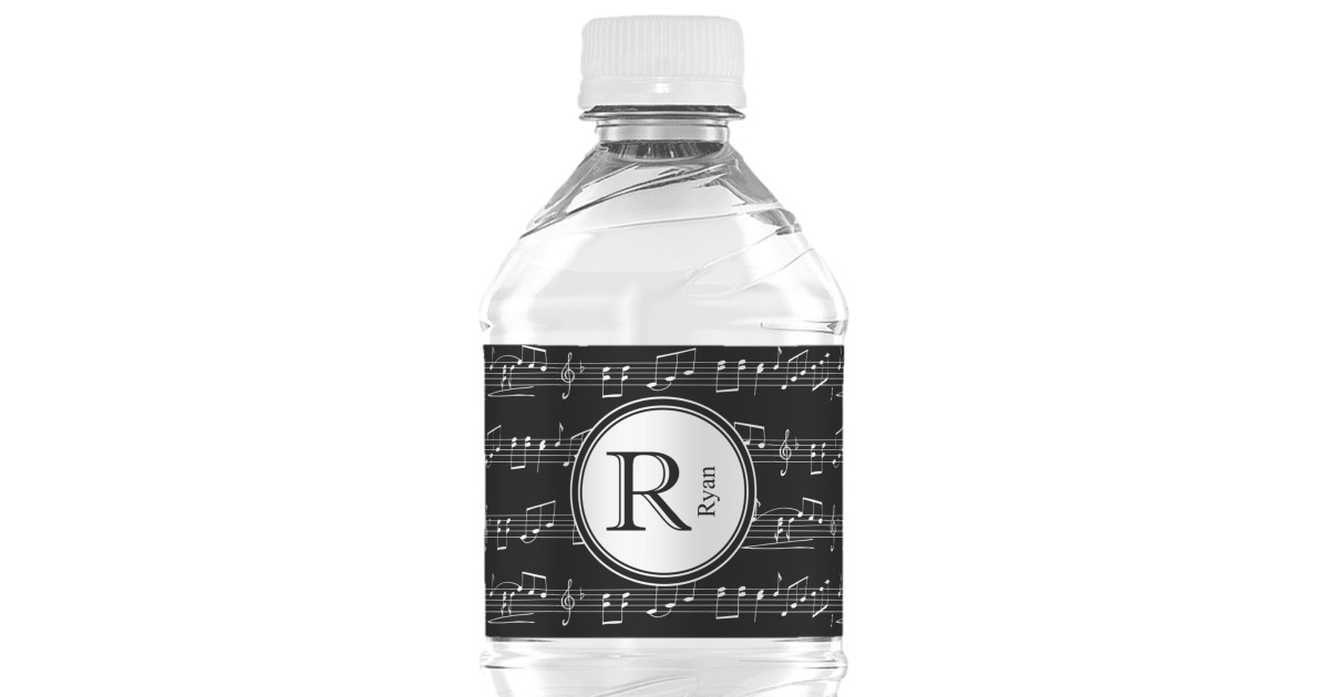 Custom Musical Notes Water Bottle Labels - Custom Sized (Personalized ...
