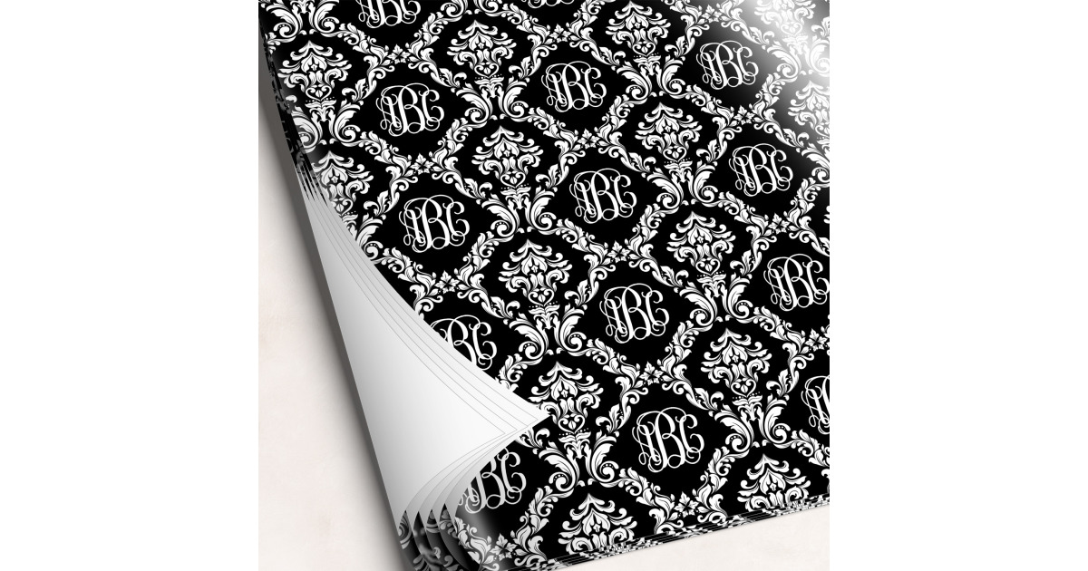 Custom Monogrammed Damask Wrapping Paper Sheets | YouCustomizeIt