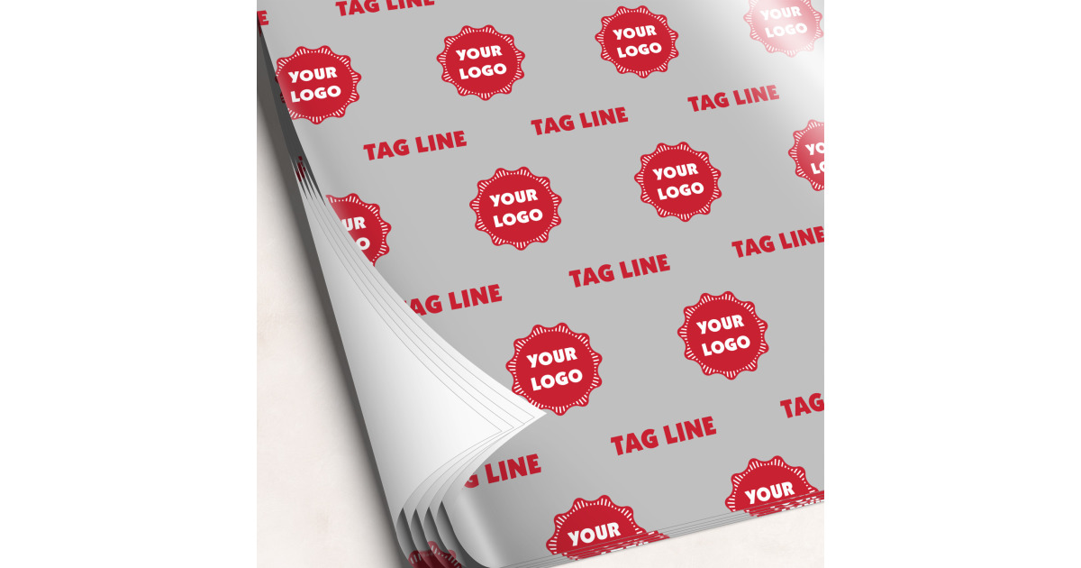 Custom Logo & Tag Line Wrapping Paper Sheets (Personalized ...