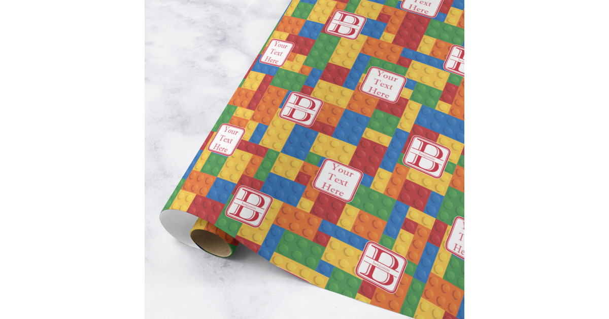 Custom Building Blocks Wrapping Paper Roll - Medium - Matte ...