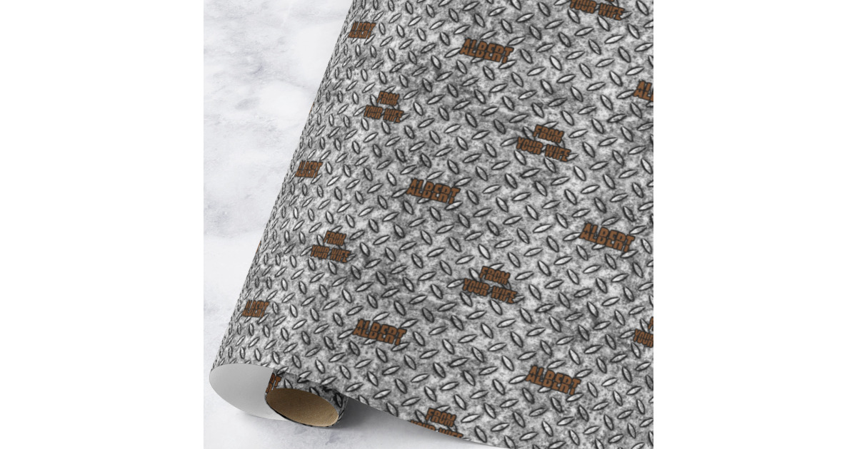 Custom Diamond Plate Wrapping Paper Roll - Large - Matte (Personalized ...