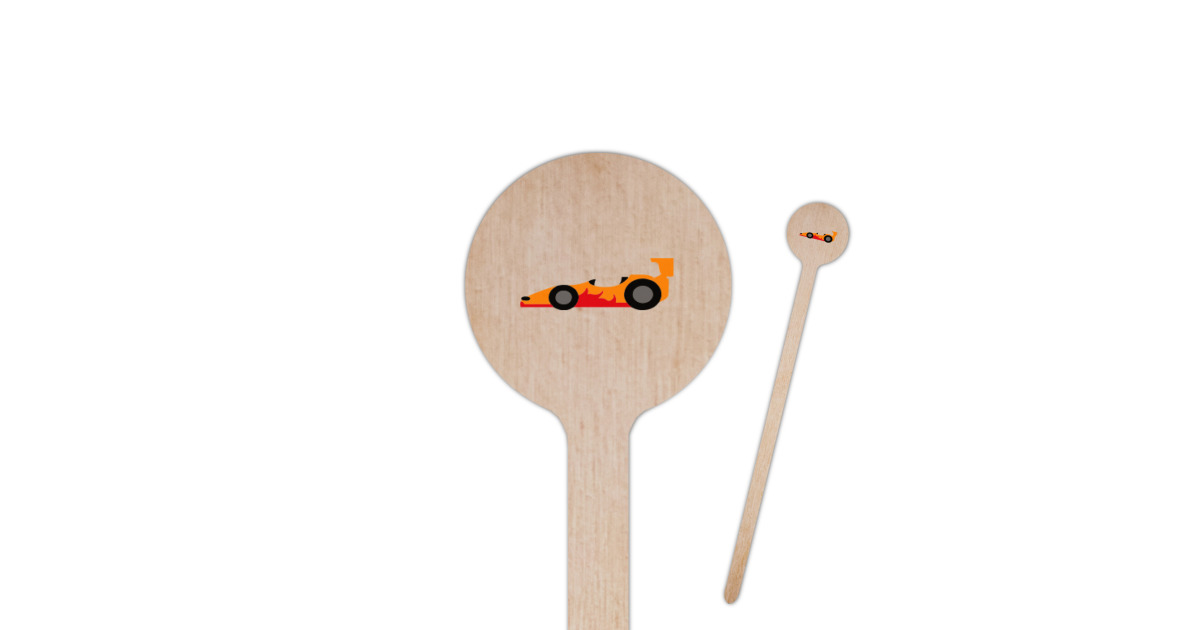 Custom Racing Car Round Wooden Stir Sticks | YouCustomizeIt