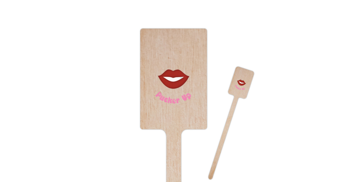 Custom Lips (Pucker Up) Rectangle Wooden Stir Sticks | YouCustomizeIt