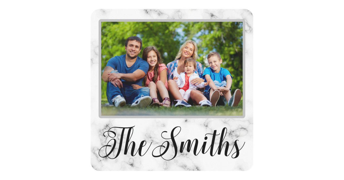 Custom Family Photo and Name Square Decal | YouCustomizeIt