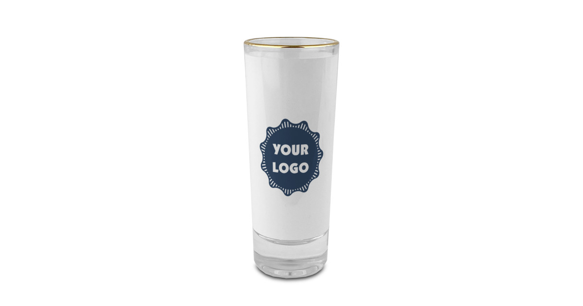 Custom Logo 2 oz Shot Glass - Glass with Gold Rim - Set of 4 ...