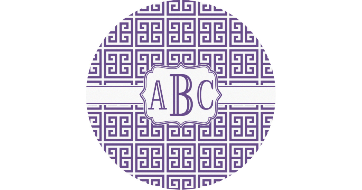 Custom Greek Key Multipurpose Round Labels - 1