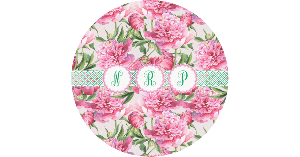 Custom Watercolor Peonies Multipurpose Round Labels - 1