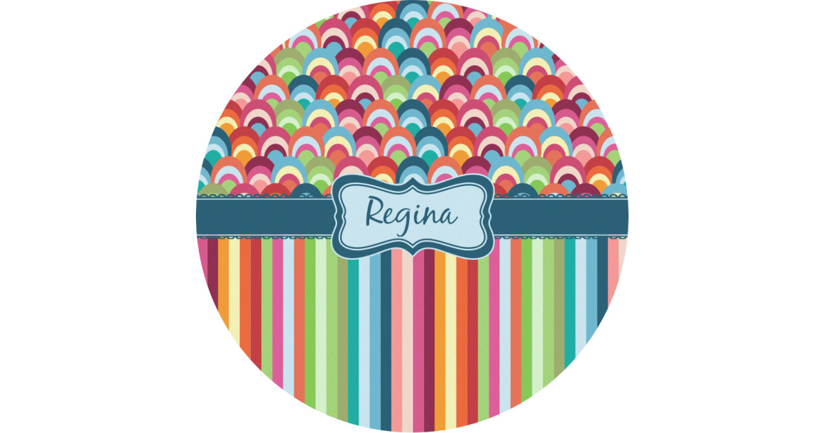 Custom Retro Scales & Stripes Multipurpose Round Labels - 3 ...