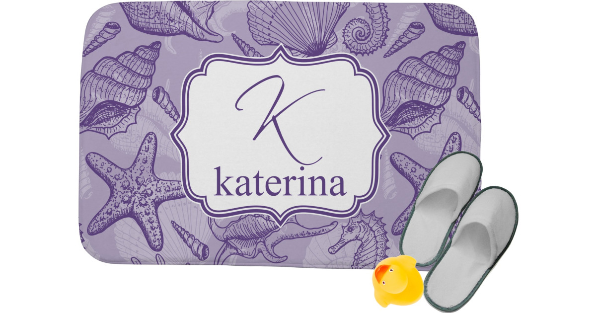Custom Sea Shells Memory Foam Bath Mat (Personalized) | YouCustomizeIt