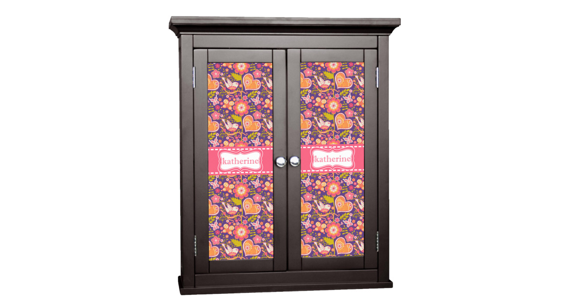 Custom Birds & Hearts Cabinet Decal - Small (Personalized) | YouCustomizeIt