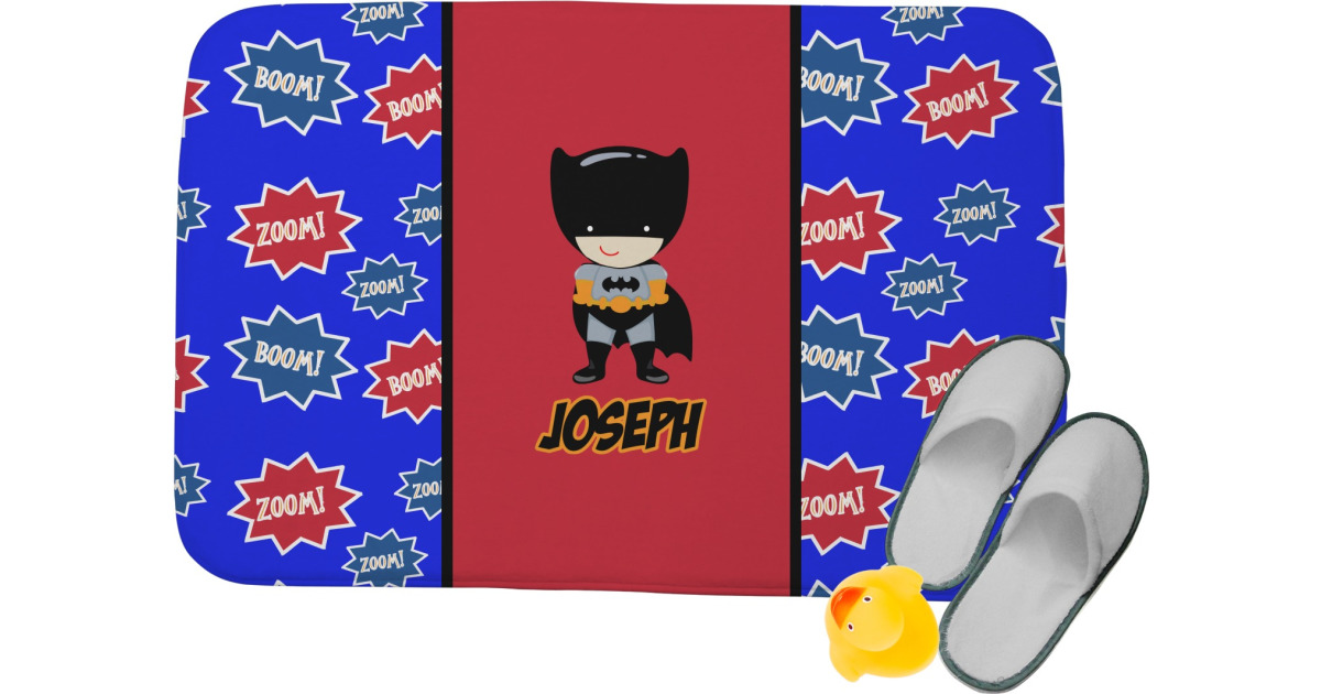 Custom Superhero Memory Foam Bath Mat (Personalized) | YouCustomizeIt
