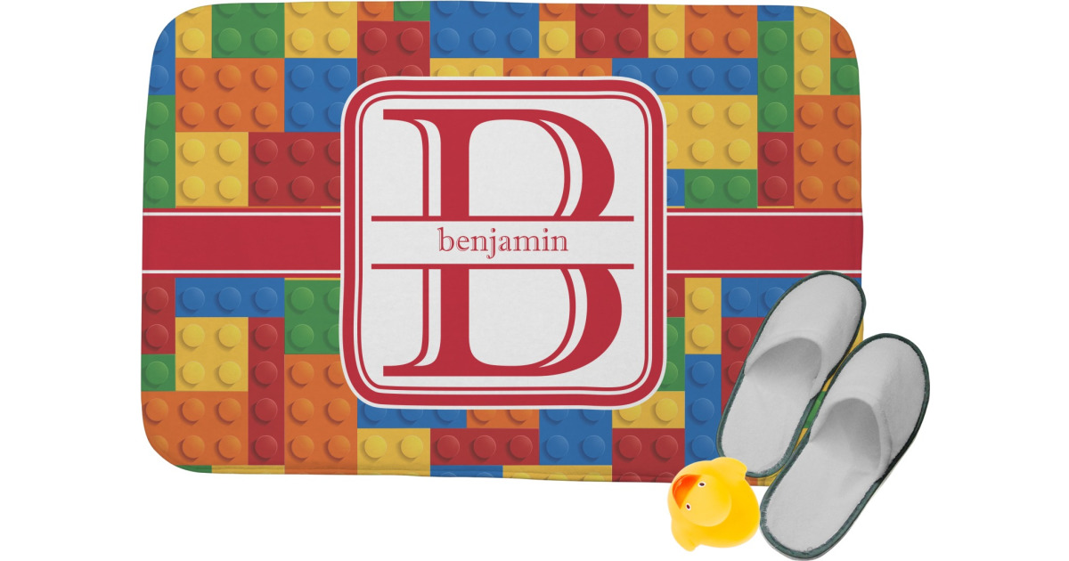 Custom Building Blocks Memory Foam Bath Mat (Personalized) | YouCustomizeIt