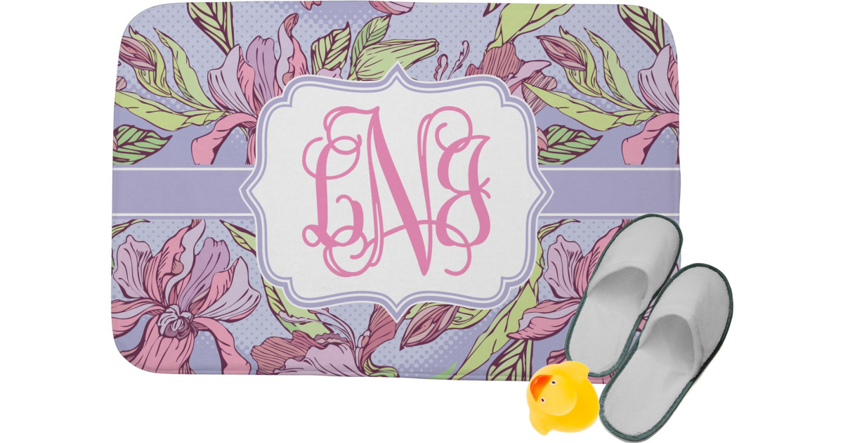 Custom Orchids Memory Foam Bath Mat (Personalized) | YouCustomizeIt