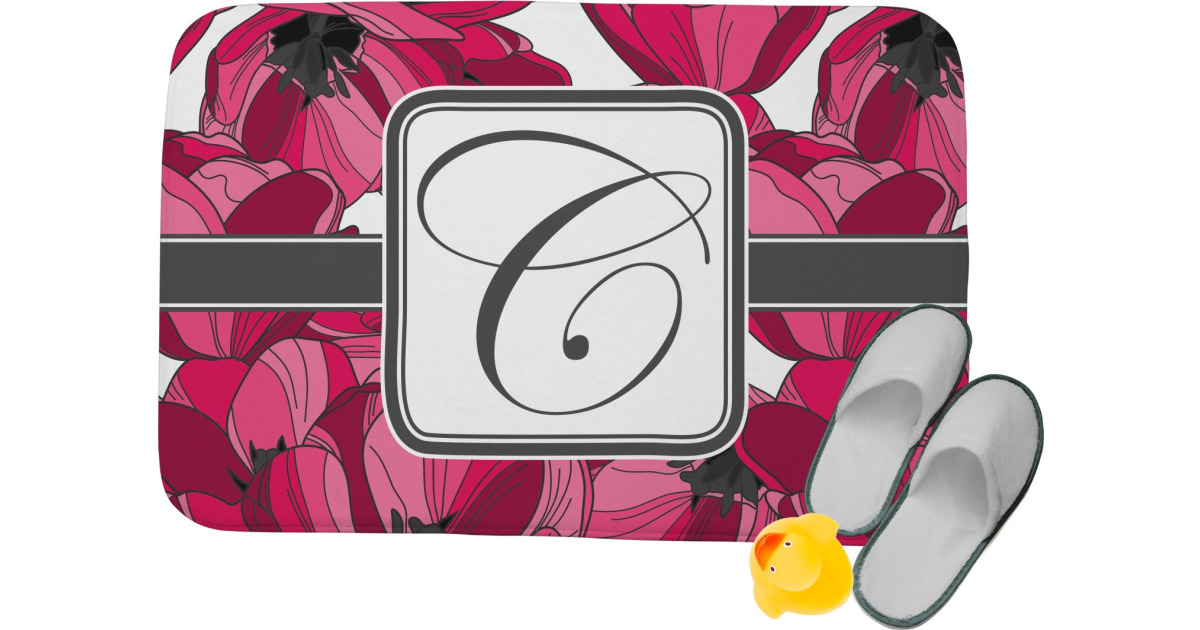 Custom Tulips Memory Foam Bath Mat (Personalized) | YouCustomizeIt