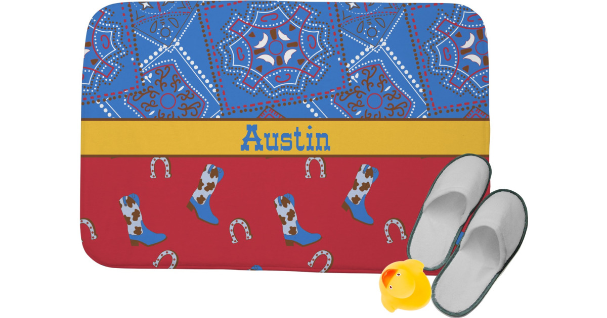 Custom Cowboy Memory Foam Bath Mat (Personalized) | YouCustomizeIt