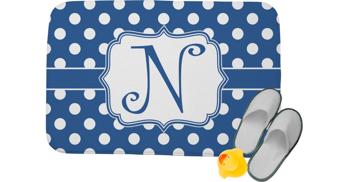 Custom Polka Dots Memory Foam Bath Mat (Personalized) | YouCustomizeIt