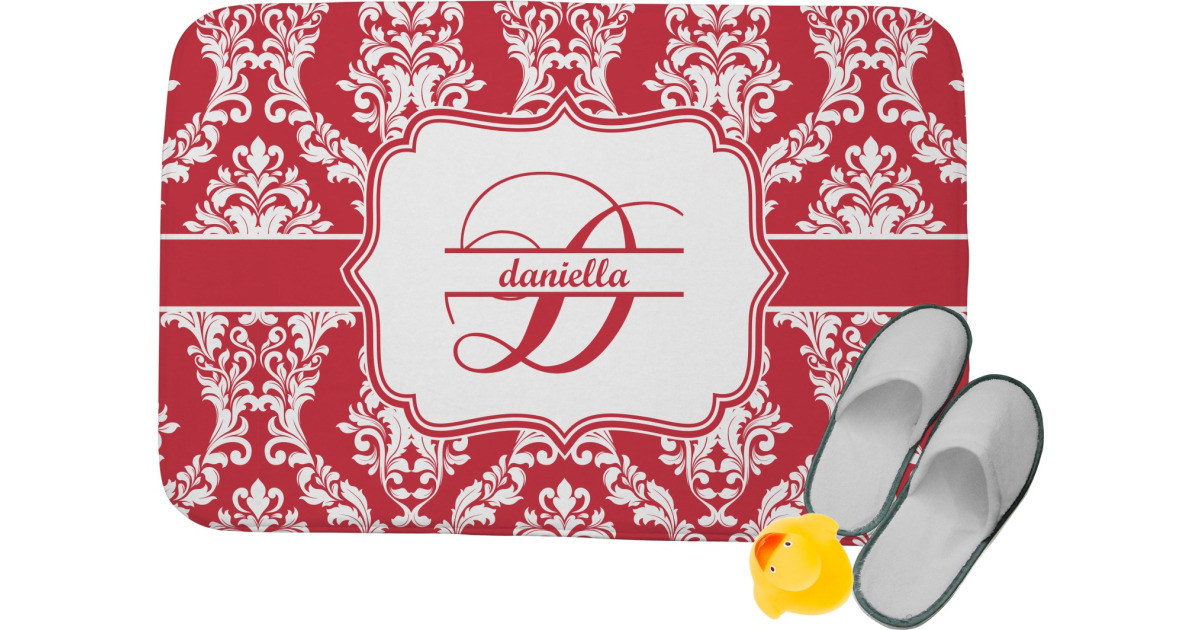 Custom Damask Memory Foam Bath Mat (Personalized) | YouCustomizeIt