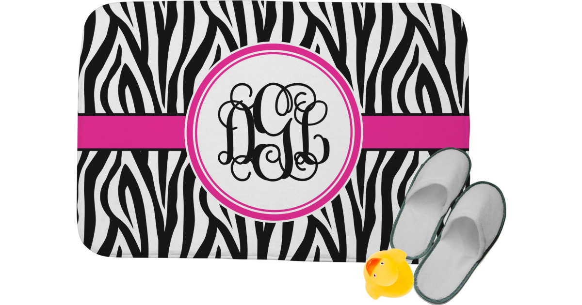 Custom Zebra Print Memory Foam Bath Mat (Personalized) | YouCustomizeIt