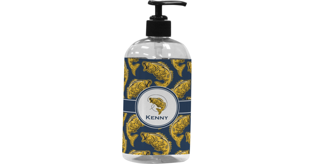 Custom Fish Plastic Soap / Lotion Dispenser (16 oz - Large - Black ...