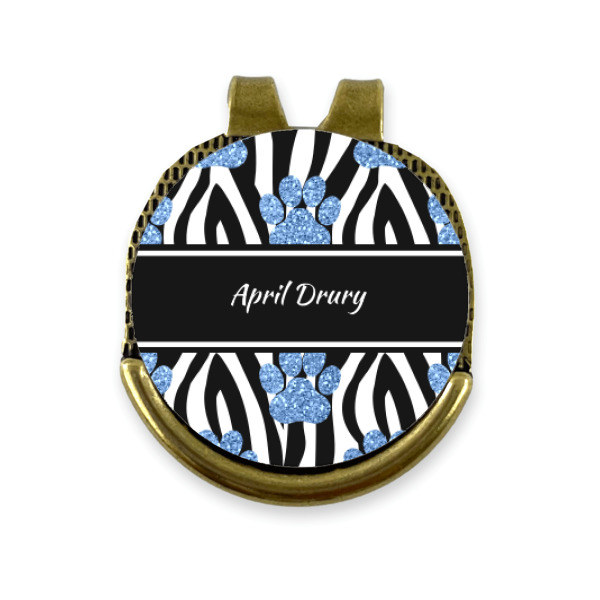 Custom Design - Golf Ball Marker Hat Clip Gold - Front