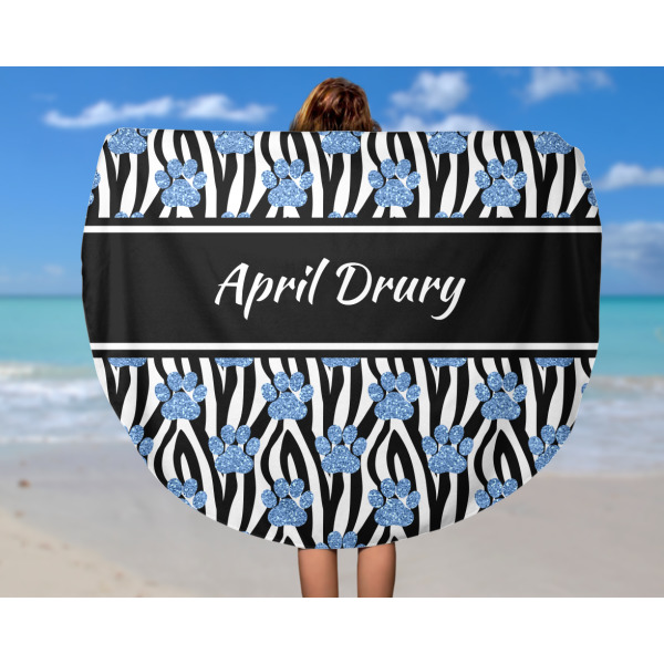 Custom Design - Round Beach Towel - In Use