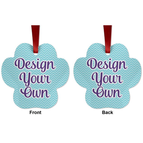 Custom Design - Metal Paw Ornament - Front and Back