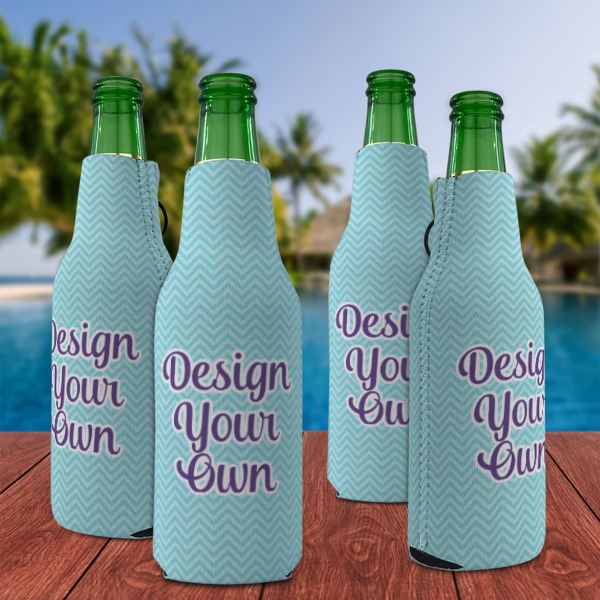Custom Design - Zipper Bottle Cooler - Set of 4 - Lifestyle
