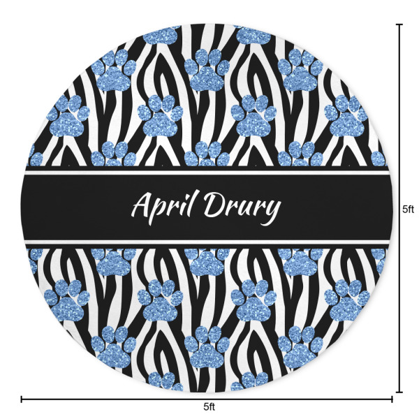 Custom Design - Round 5ft Indoor Rug - Dimensions